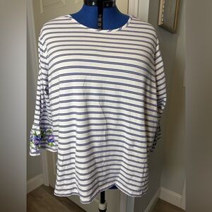Alfred Dunner Women's  Top 3/4 Sleeve Medium Cotton Blend  Size XL.    K
